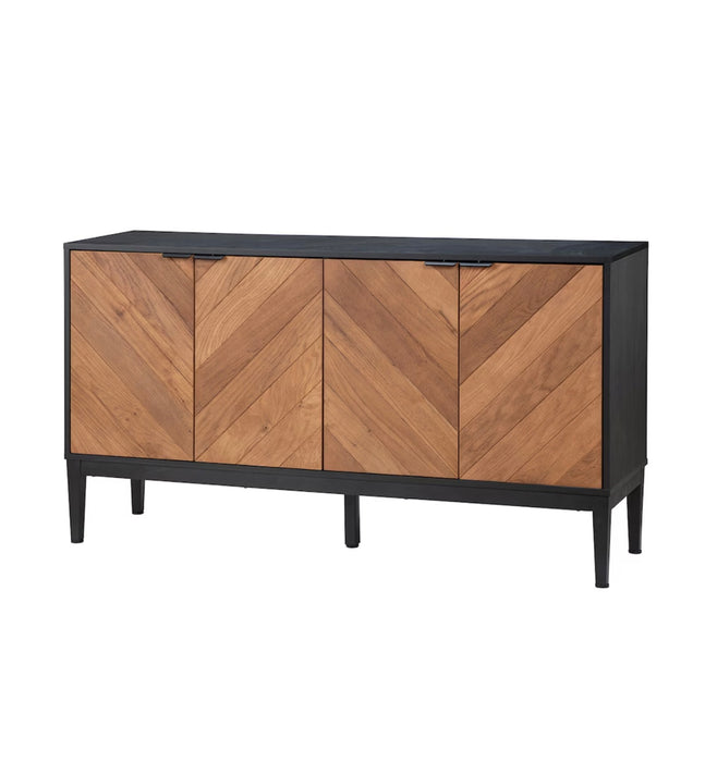 Jayden creation Tahun Modern Black 55"Wide 4 Door Sideboard with Metal Legs (new)