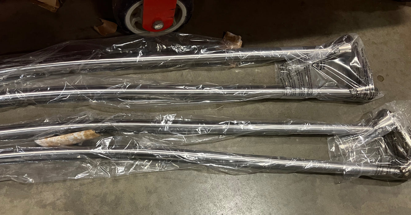KINGSTON BRASS CCD2178 Adjustable 60" to 72" Double Curved Stainless Steel Shower Curtain Rod, Satin Nickel  (New)