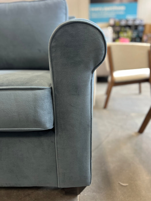 Slate Blue Velvet Sofa