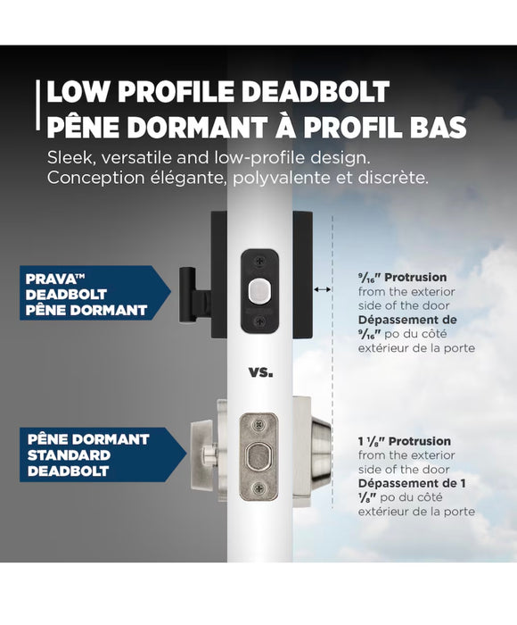 Weiser Prava x Prava Matte Black Exterior Door Handle Set/Entry Door Lock with Knurled Handles (new)