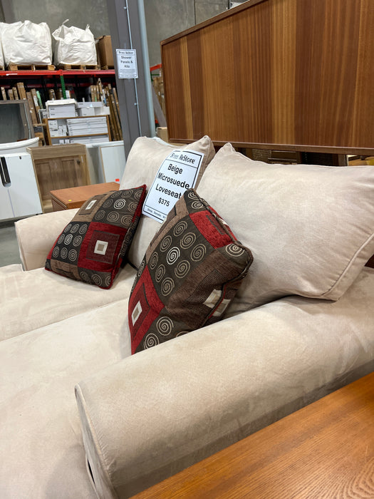 Beige Microsuede Loveseat (used)