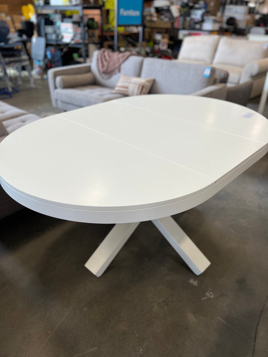 White Oval Extendable Table