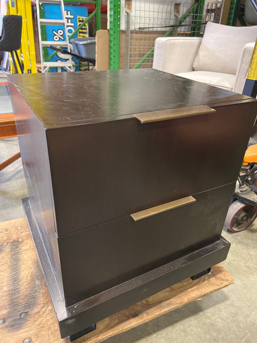 Vaughan Benz LA Modern Espresso Nightstand Gold Hardware (used)