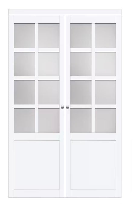 TRUporte 48" x 80" 8-Lite White 2 Pivot Door (new)