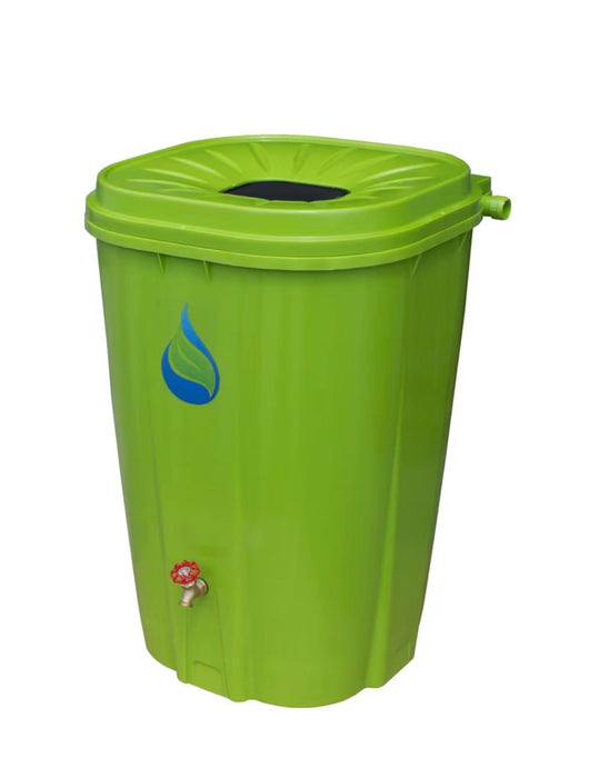 Enviro World 55 Gal. Green Rain Barrel with Brass Spigot and Rain Barrel Kit (new)