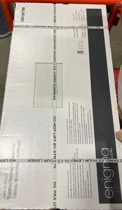 Anatolia Dolomite Bianco 12-inch x 24-inch Polished Rectified Porcelain Tile (new)