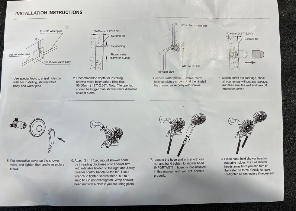 Gold Tone Bathroom Shower Faucet (new)
