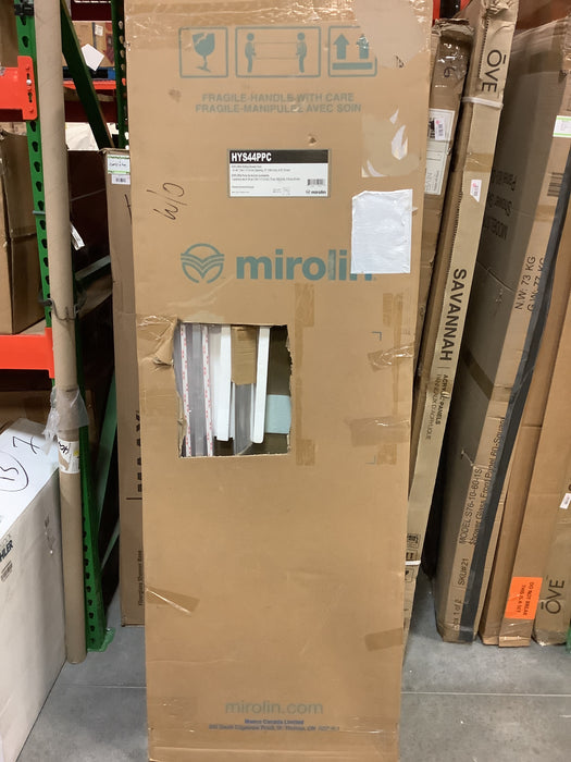Mirolin Exploria 41" 44" W x 74.50" H Frameless Sliding Bypass Shower Door with Clear Glass, Chrome Trim