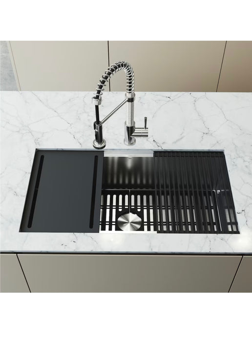 VIGO Mercer 36" 20 Gauge Stainless Steel Single Bowl Undermount Kitchen Sink with Accessories (new)