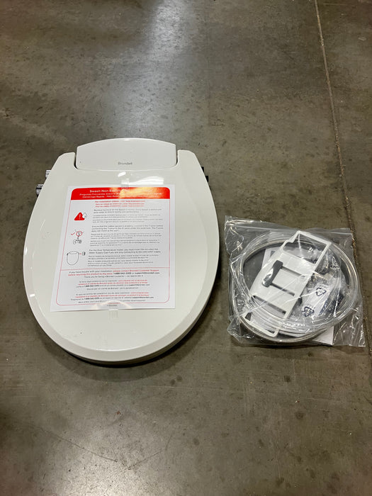 Brondell Swash Ecoseat Dual Temp Non-Electric Bidet Seat, Round White (New)