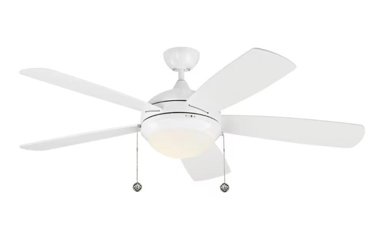 Generation Lighting Discus Classic 52 in. Integrated LED White Ceiling Fan with 3000K Light Kit (New)
