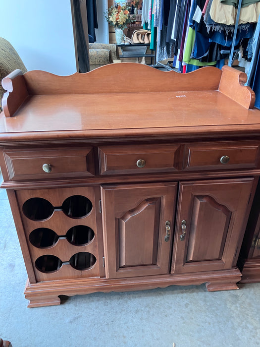 Wooden Wine Storage Cabinet with Drawers (USED)