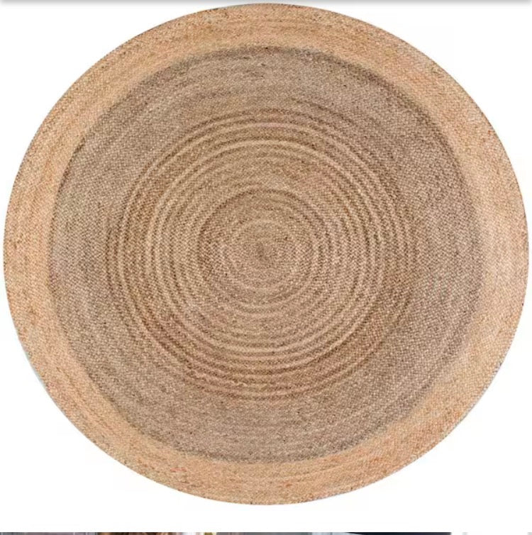 Jute Rug Nuloom Elanora Bordered Gray 6ft Round Rug — Habitat for ...