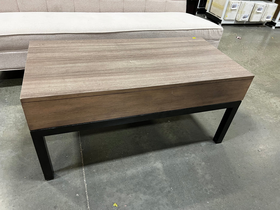 Wood Veneer Coffee Table with Metal Legs (used)