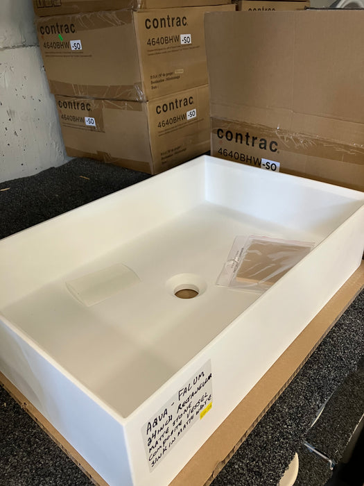 Agua Canada 24” Rectangular Matte Stone Composite Vessel Sink (new)
