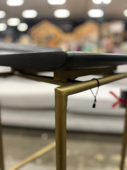 Black Wooden Barstool w/ Gold Base