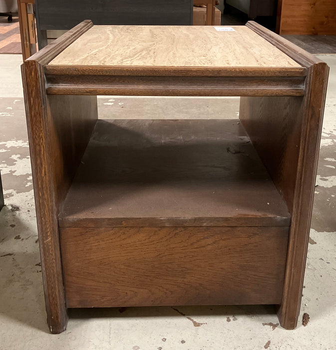 Wooden Nightstand with Storage