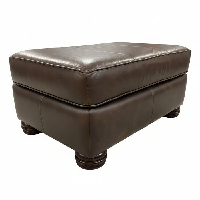 Leather Chair with Ottoman