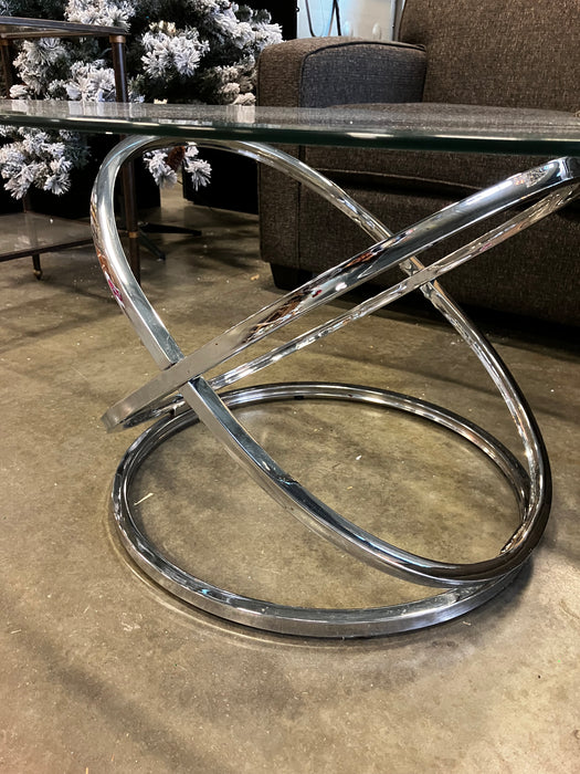 3 Pieces Glass and Silver Coffee Table (Used)