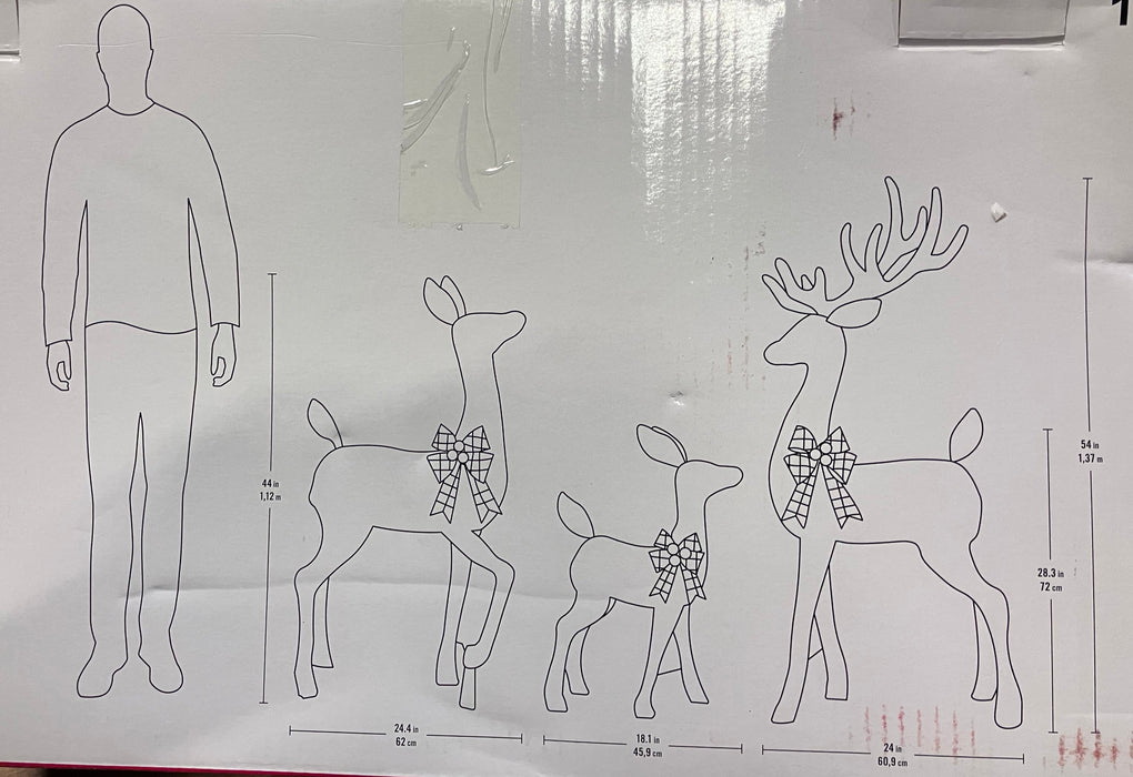 3-Piece Twinkling LED Deer Family (New)