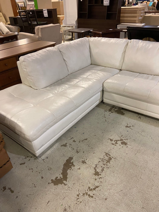 White Leather Sectional (Used)