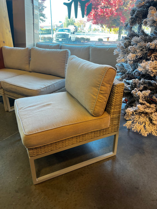 Armless Faux Wicker Outdoor Chair (used)