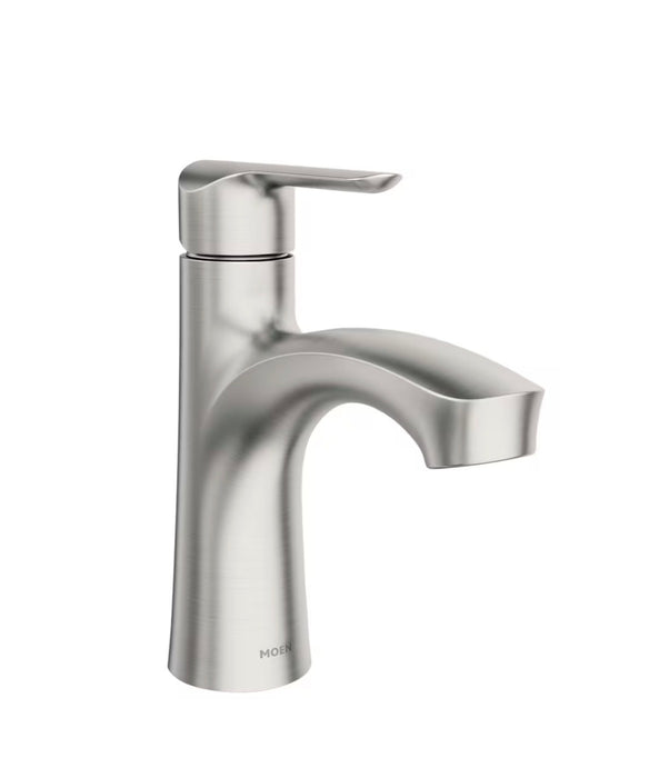 MOEN Findlay Single Hole Single-Handle Bathroom Sink Faucet/Tap with Deckplate in Brushed Nickel