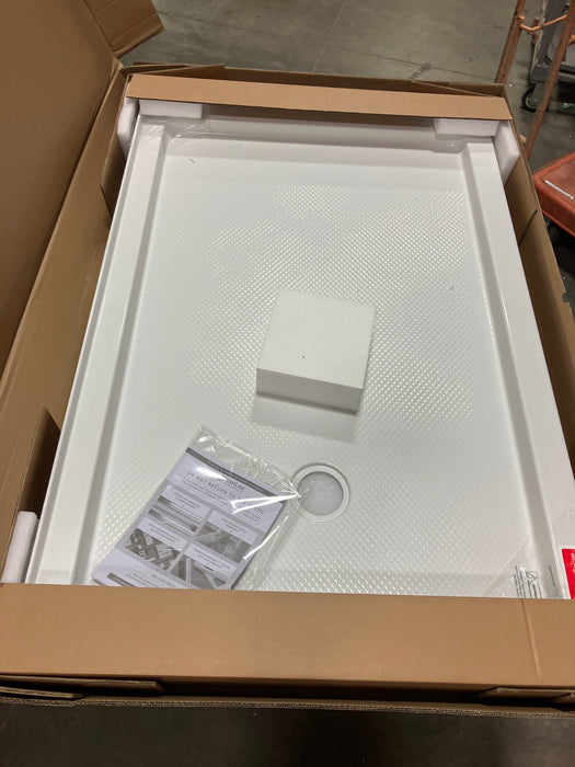 DreamLine SlimLine 36L x 54W x 2.75H in. Acrylic Corner Shower Base Pan in White, Left Drain with SlipGrip Slip-Resistant Technology (New)