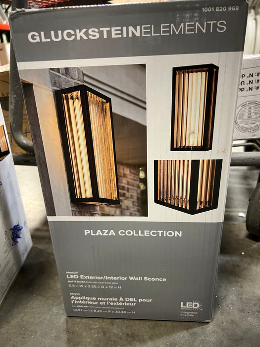 GlucksteinElements Plaza 6W Black Integrated LED Interior/Exterior Glass Sconce (new)