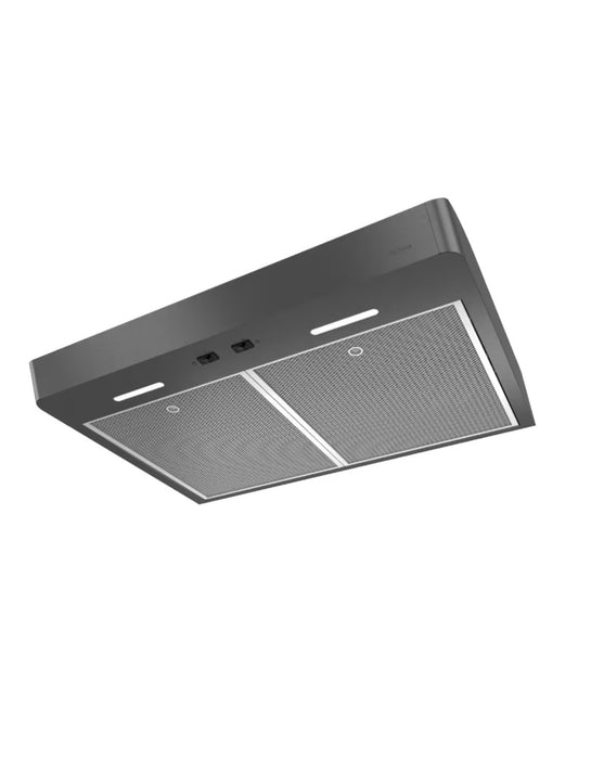 Broan-NuTone 30-inch Under Cabinet Range Hood, 375 MAX Blower CFM in Black Stainless Steel, Optional Ductless Filter Separate (new)