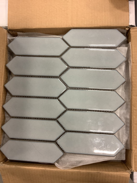 Smoke Blue Grey Picket Mosaic Tile (new)