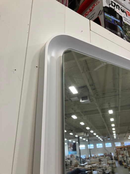 Large White Rectangular Round-Edge Mirror