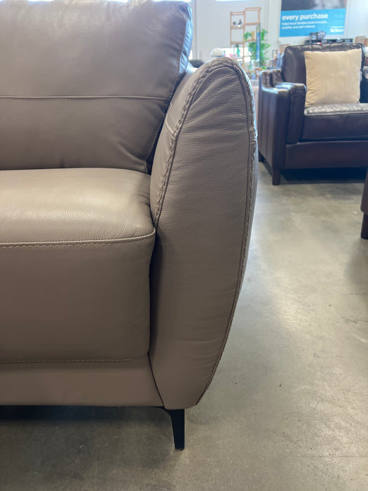 Grey Italian Leather 3-Seater Sofa (new)