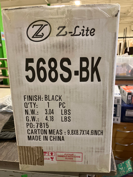 Z-Lite Beacon 1 Light Outdoor Wall Sconce in Black (New)