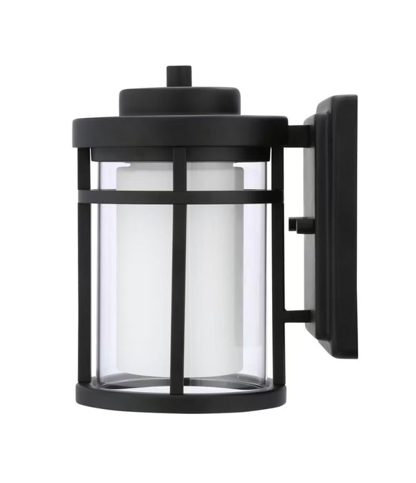 Home Decorators Collection 8.3-inch H 1-Light Outdoor Black Exterior Integrated LED Wall Lantern Sconce (new)