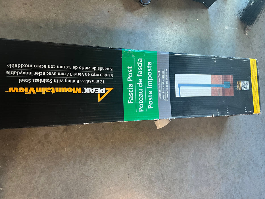 Peak MountainView 42-inch H Glass Deck Railing Fascia Post in Brushed Stainless Steel (new)