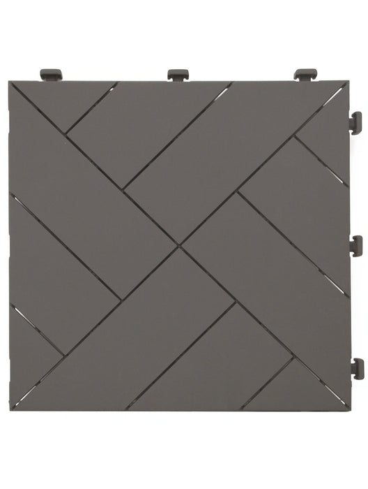 Easy Tile 12" x 12" Parquet Deck Tile (6-Pack) Shadow (new)