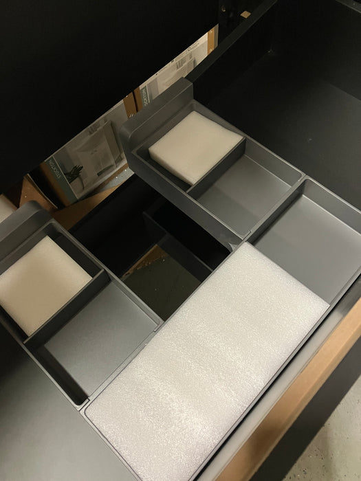 Matte Black 2-Drawer Wide Vanity (Base Only - No Top)