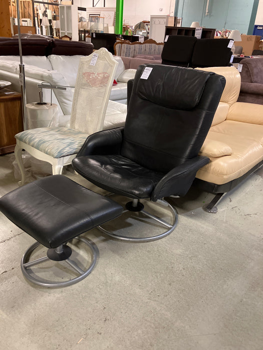 Leather chair with Footstool (used)