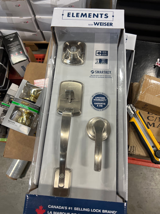 Weiser Henley x Henley Satin Nickel Exterior Door Handle Set/Entry Door Lock with Key (new)