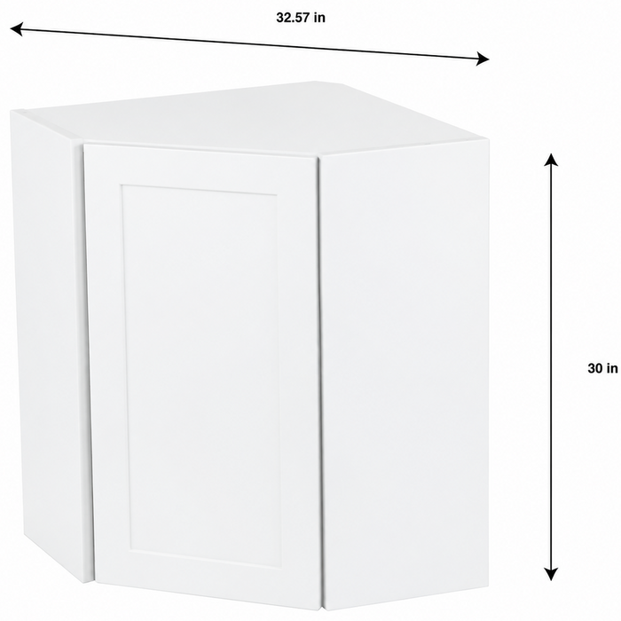 Edson 24 W x 30 H x 13 D Assembled Kitchen Corner Wall Cabinet, White (new)