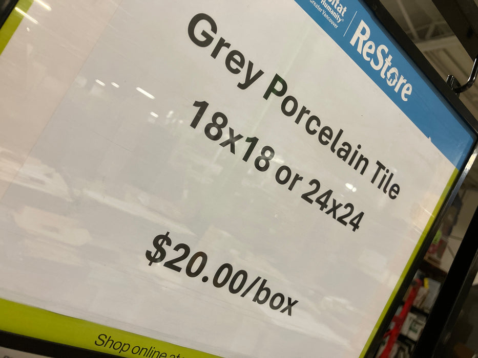 Grey porcelain tile