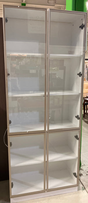 White Display Cabinet with Tempered Glass Doors (NEW)