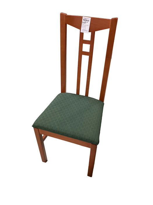 Dining chair with green cushion (used)