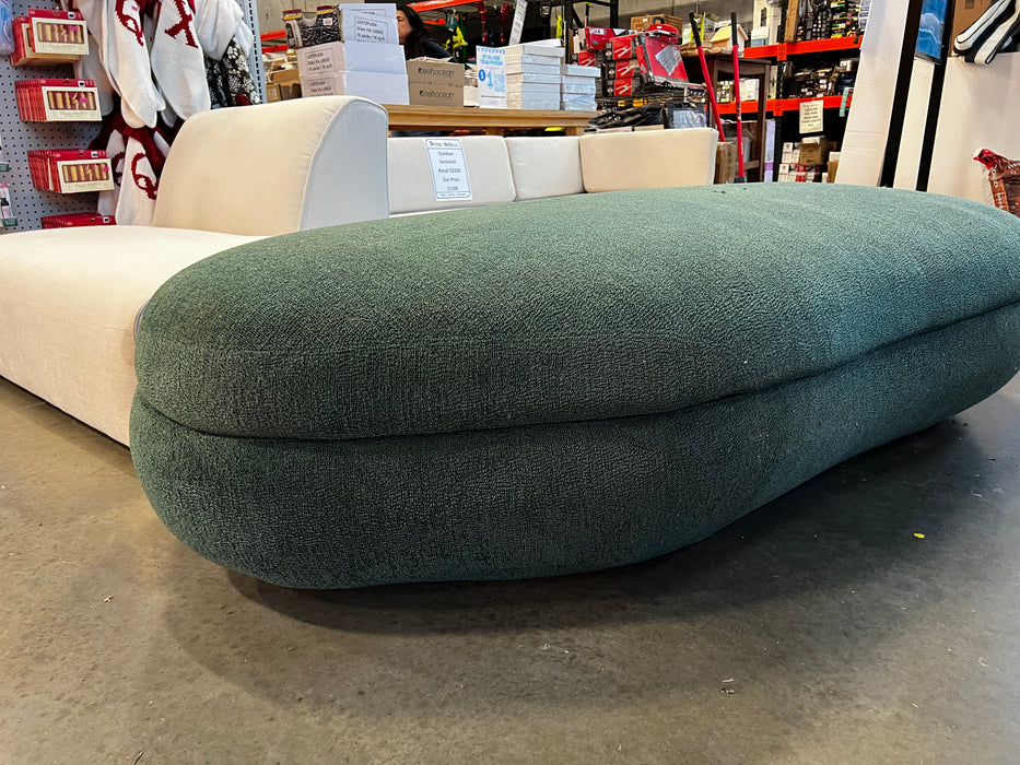Green Boucle Delta Storage Bench