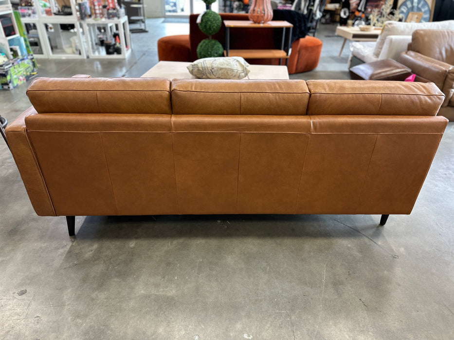 Camel Leather Sofa Sectional Piece
