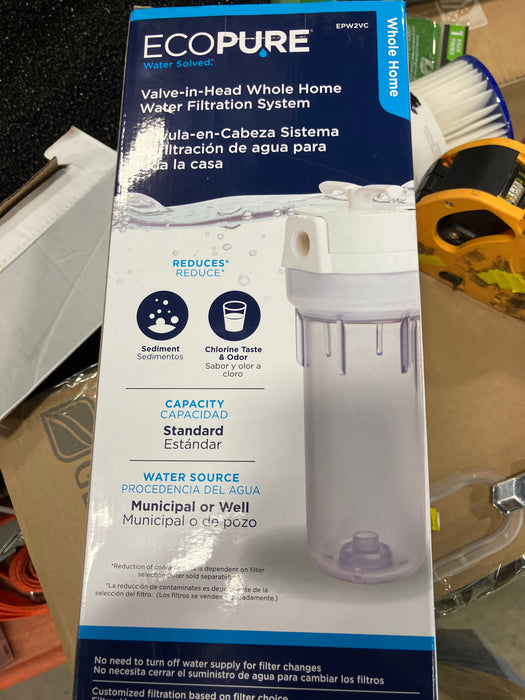 EcoPure Valve-in-Head Whole Home Filtration System in Clear