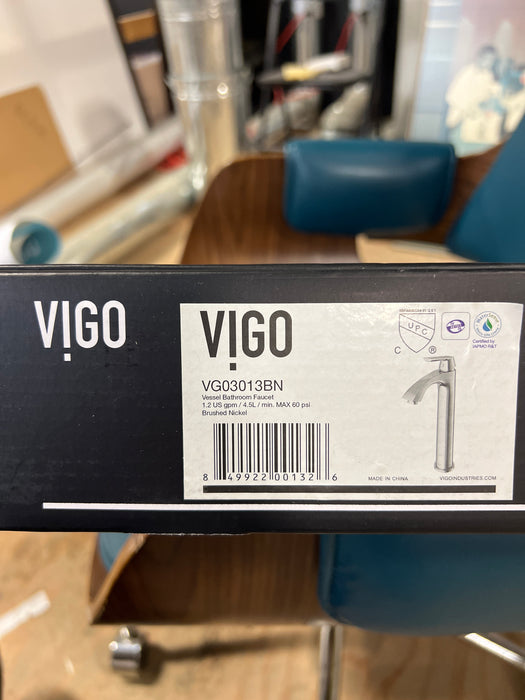 VIGO Linus Single Hole Single-Handle Vessel Bathroom Faucet in Brushed Nickel (new)