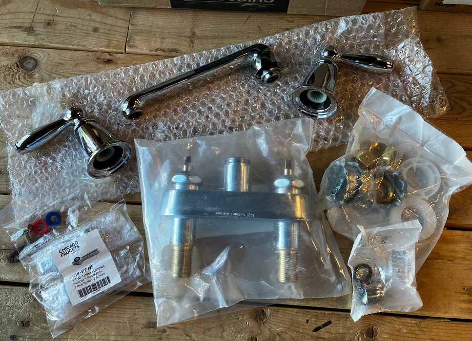 Chicago Faucets Deck-Mounted Polished Chrome Manual Faucet