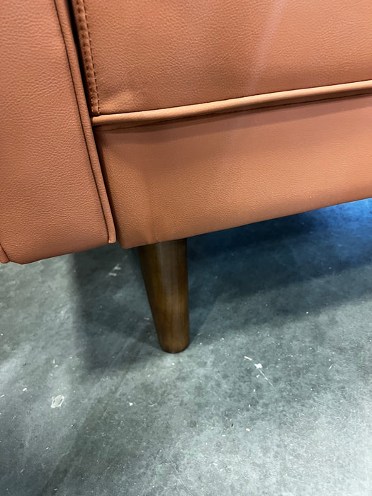 Germania 70" Office Upholstered Leather Square Arm Sofa - Upholstery Colour Orange Brown Faux Leather - SF3321S-BN